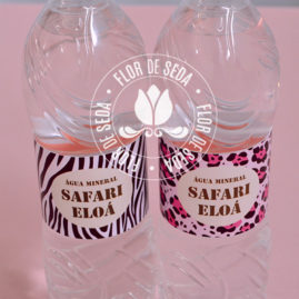 Kit festa infantil Safari Rosa - rótulo para água