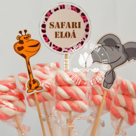 Kit festa infantil Safari Rosa - Toppers decorativos