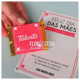 Cartão com chocolate Talento personalizado dia das mães